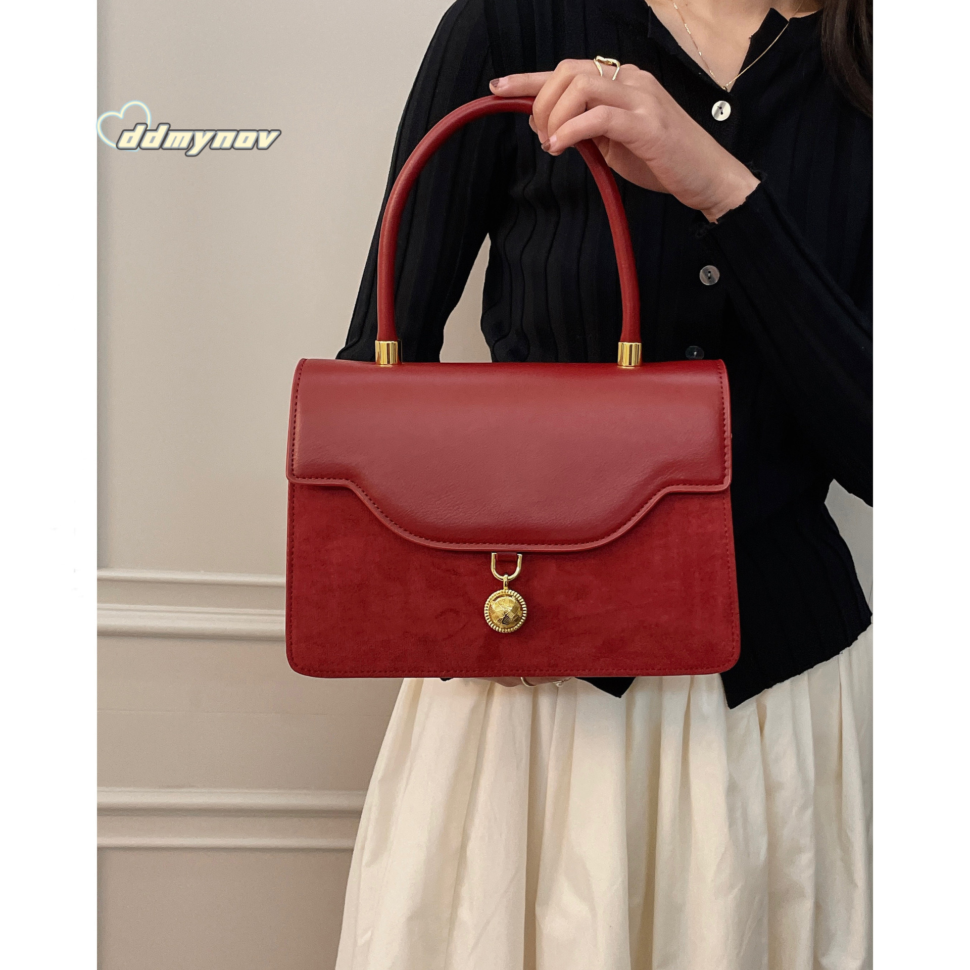 Red Bride Wedding 2025 New Large Capacity Shoulder Handbag for Women High-end Elegant Crossbody Bag ddmynov