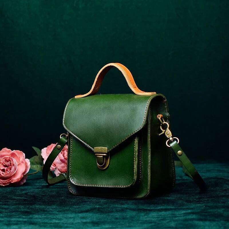 Messenger Handmade First Layer Cowhide Small Soft Leather Mobile Phone One Shoulder Messenger Female Bag 202