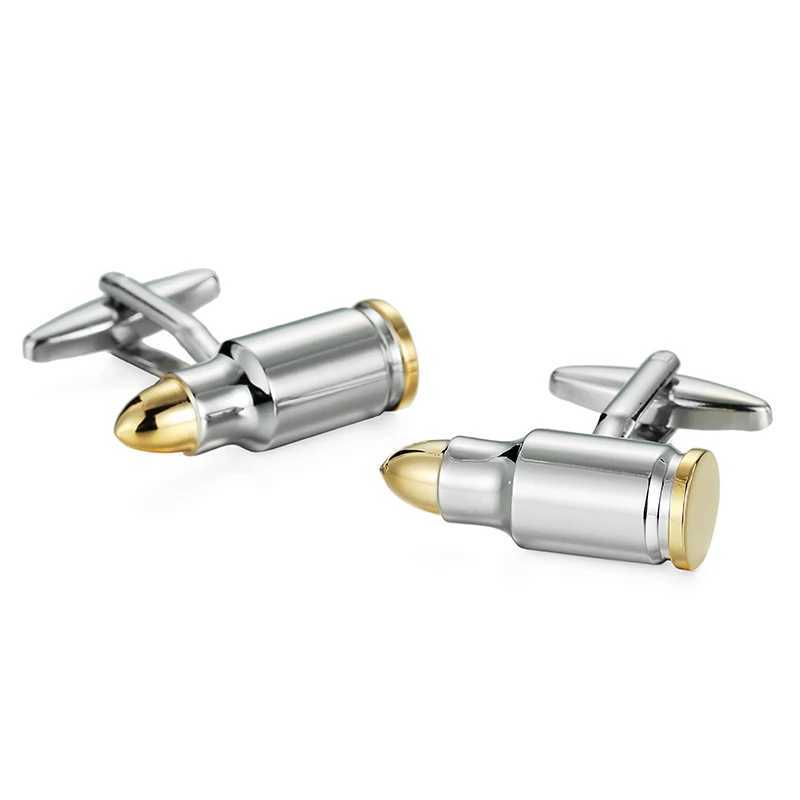 Mens French shirt cufflinks copper material bullet model cufflinks fashionable wedding clothing accessories wholesale W250606