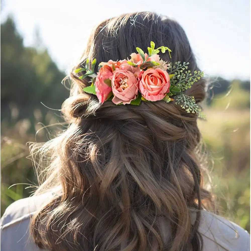 Shining Wedding Jewelry HeaDWear Bridal Hair AccESSories Flower Hair Comb Flower Hair Comb Bridal Crystal Hair Ornaments Z250605