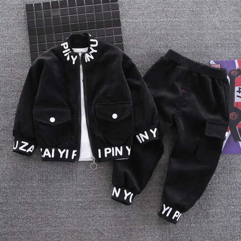 Boys Spring Clothing Set New Korean Edition Baby Spring and Autumn Coat+T-shirt+pants Casual Childrens 3-piece Set R250606