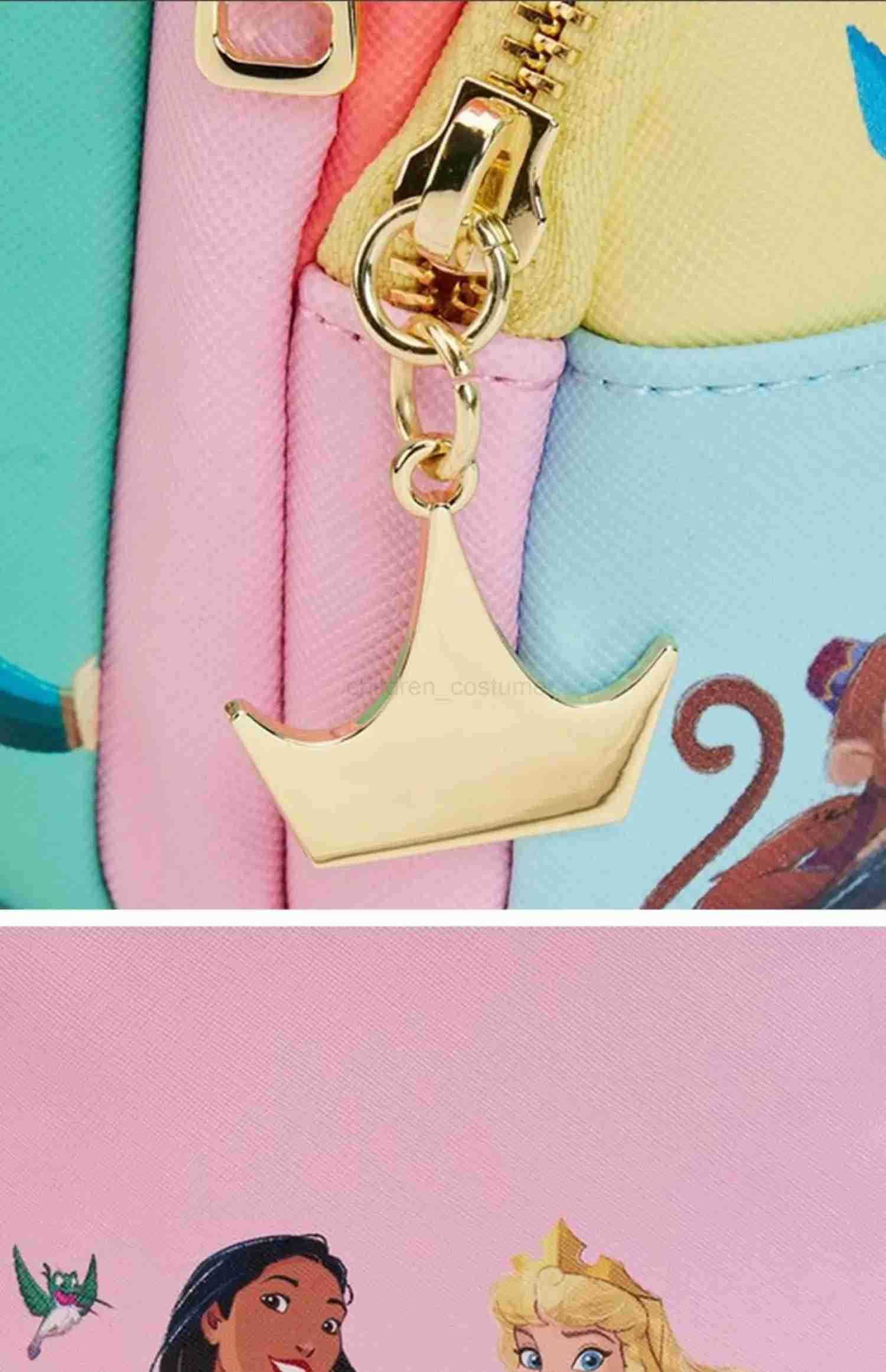 Disney New Loungefly Disney Animated Princess Collage Collection Mini Backpack Genuine Co Branded Peripheral Accessories Gift W250606