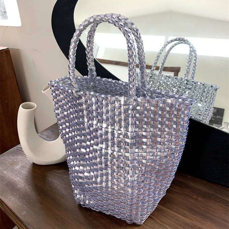 Beach Woven Tote Bag Women Large Capacity Composite Single Shoulder Shopping Bags Handmade