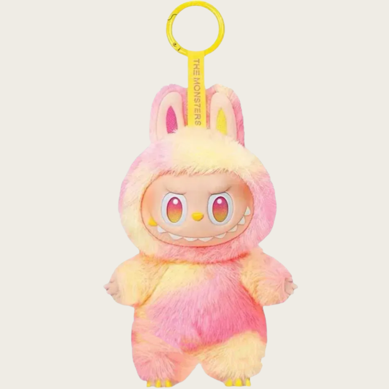 Labubu cola keyring heartbeat macaron keychains blind box cute monster figure keychain action character plush doll 7colors bag charm gift ph07