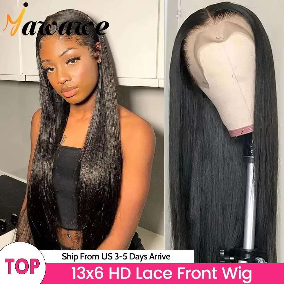 13X6 HD Transparent Frontal Wig Brazilian Straight Lace Front Wigs For Women Human PrePlucked Hairline OQ Hair