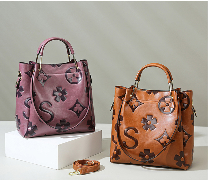 New style handbag with a sense of luxury, featuring Bag stylish embossing. It's a single shoulder bag with a large capacity, Travel bags, bags fo