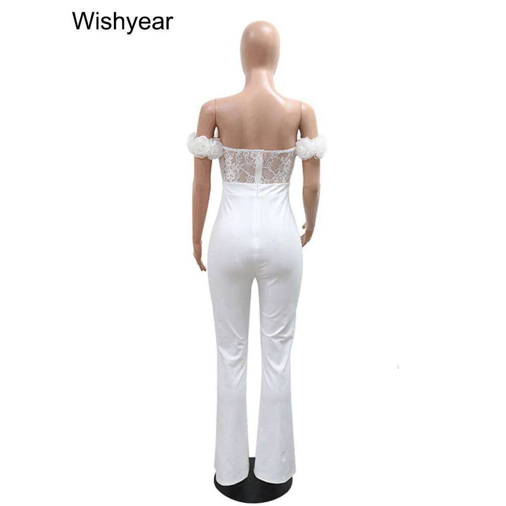 New Women Sexy Lace Corset Off Shoulder Backless Jumpsuit Rompers Elegant Night Club Overalls Evening Party One Pieces Outfits