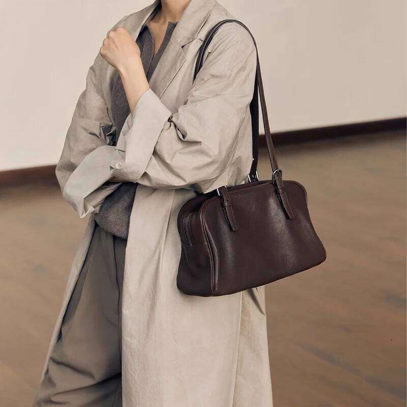 Designer Bags 2025 Women's Cow Genuine Leather Shoulder Bags Ladies Fashion Designer Handbags Female Retro Large Capacity Cowhide Bag Lady Luxury