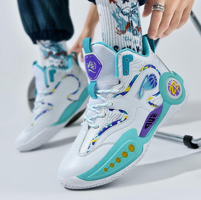 Sneakers men's spring shoes men's basketball sports shoes high help student teenager graffiti running shoes Z 6.4-4