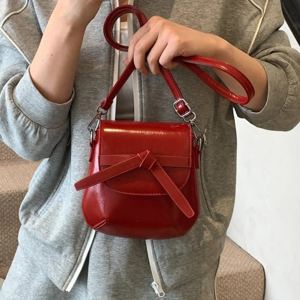 Simple Glossy Crossbody Bag for Women High Grade PU Buckle One Shoulder Bags Daily Working Commute All-Match Versatile Packs 250605