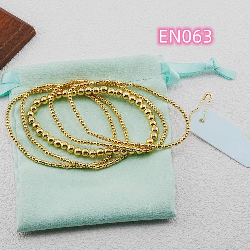 Fashion Brass Unwritten Pearl 14kt Gold Plated Cross Beads Stretch Stack Bracelet With free dust bag