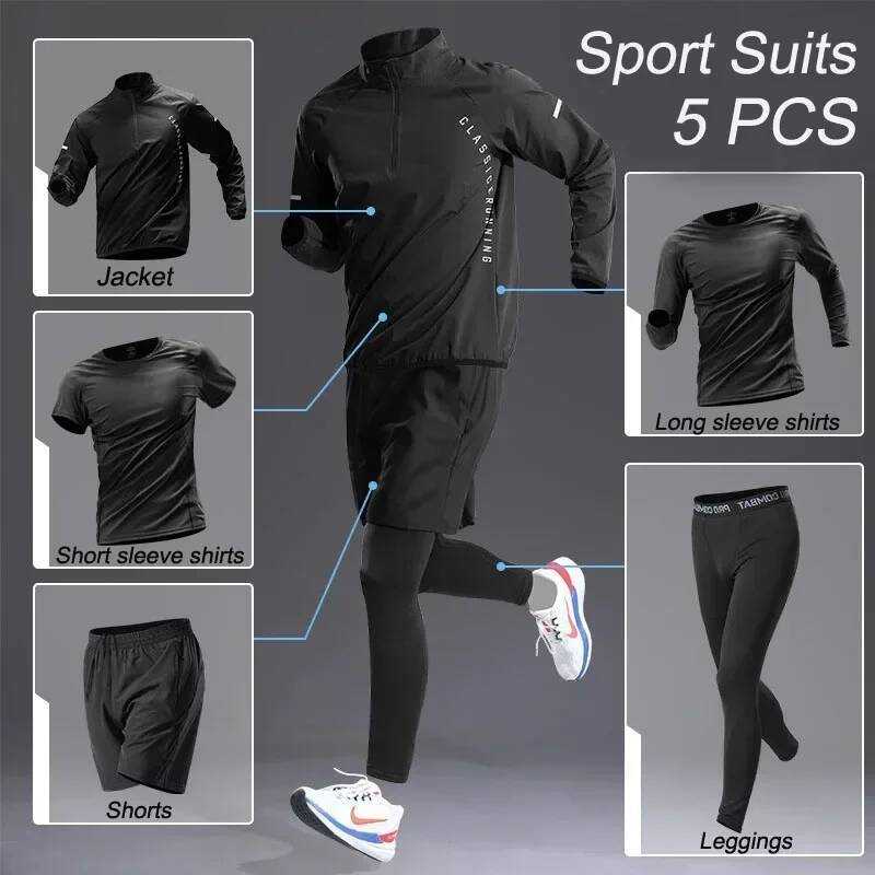 Ddmyoutdoor Sport PCS Men S Quick Dry Jacket Fiess Running Sets Sports Jogging Pants Workout Sportswear Track Suit Jogging Suit