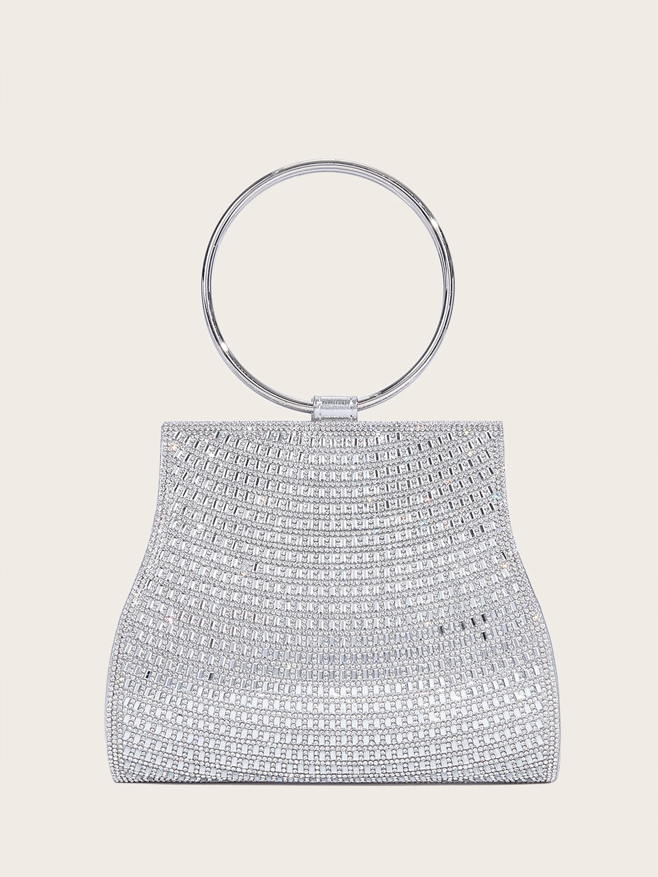 Banquet Bag Shiny Handmade Diamond Wedding Handbag Silver Chain Shoulder for Women 250528