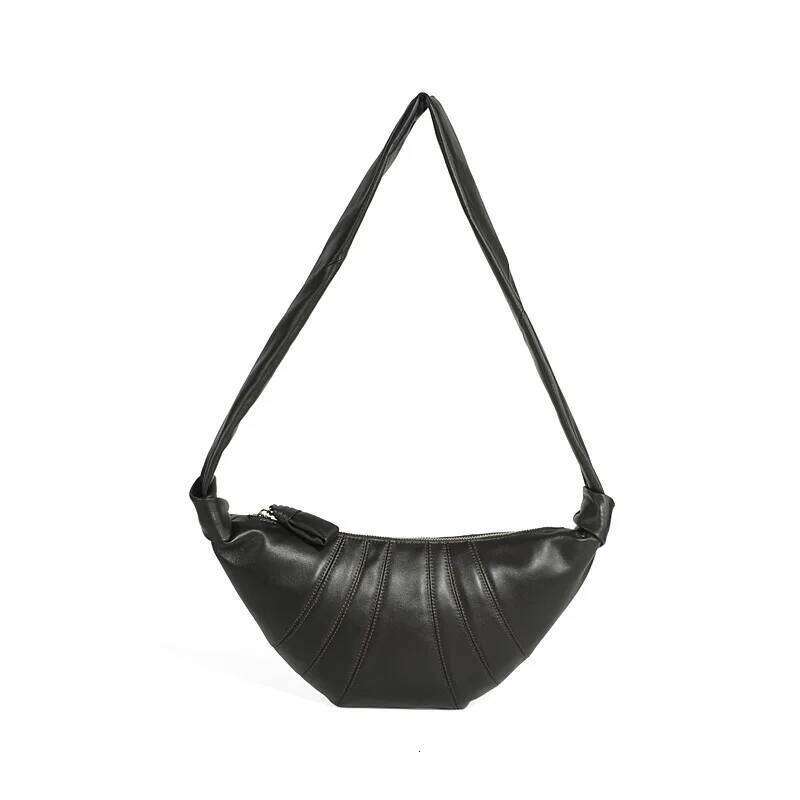 Sheepskin Croissant Brand Top Layer Genuine Leather Shoulder Crossbody Bag Couples