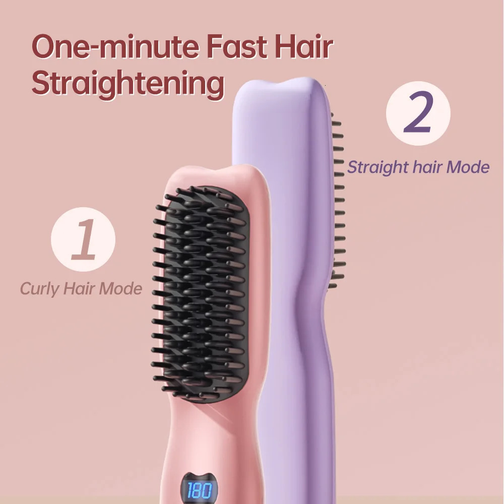 Electric Comb Multifunctional Straight Hair Straightener Comb Negative Ion -Scalding Styling Tool Straightening Brush 250605