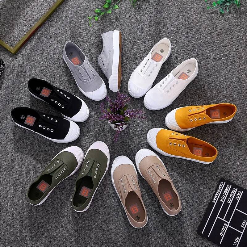 Ddmyoutdoor Woman Summer New Fashion Women S Canvas Casual Flats Solid Color Classic Breathable Female Simple Shoes Sneakersd Outdoor Shoes