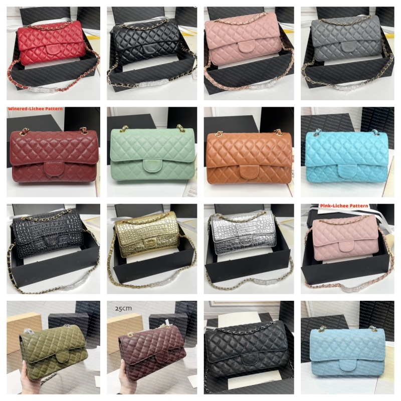 (Choose the Pics not decription) Luxurys Designers Gold/Silver Buckle Chain Shoulder Bags Handbags Size 25cm F1112 30445 19557