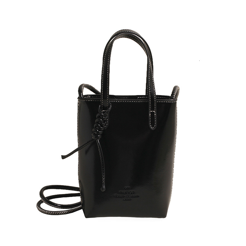 New Style High-end Niche Retro Oil Wax Leather Handbag Mobile Bag Versatile Stylish Solid Color Single Shoulder Crossbody Women's Bag New Free De