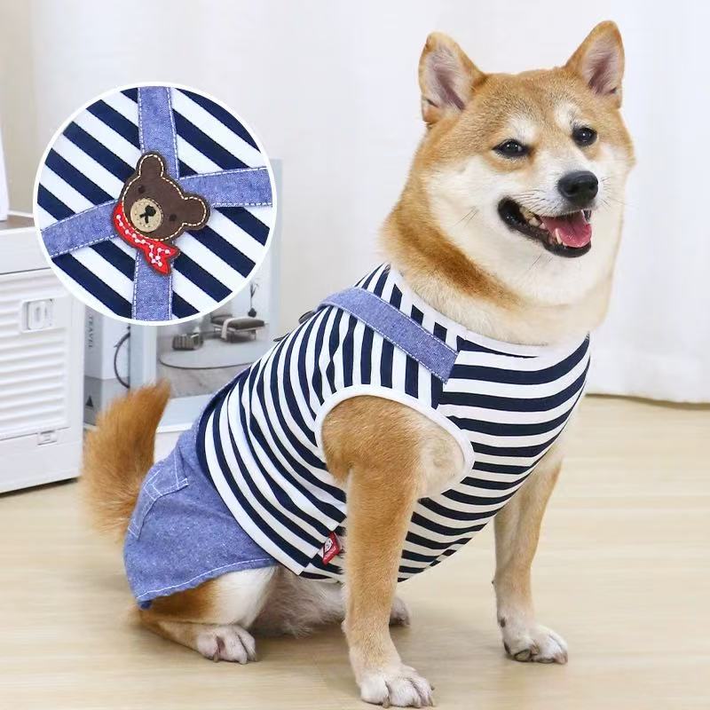 T00394 Pet dog clothes spring and autumn style Shiba Inu Schnauzer medium-sized dog small dog clothes 2025 new thin spring clothes