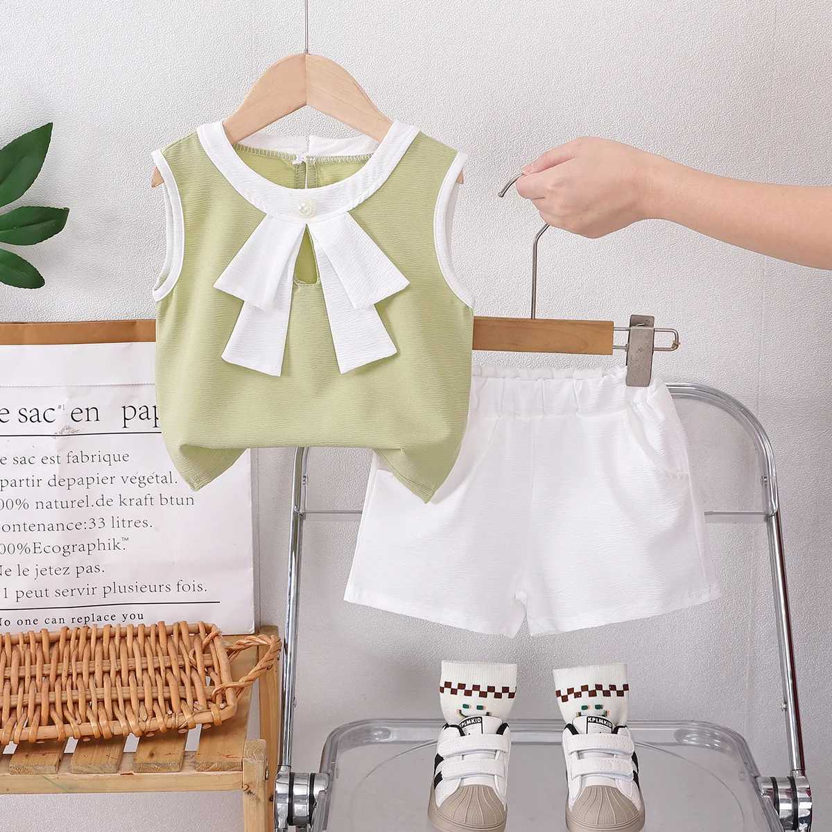 New Summer Baby Girls Clothes Children Sleeveless Vest Shorts 2Pcs/Sets Toddler Clothing Infant Fashion Costume Kids Tracksuits R250606