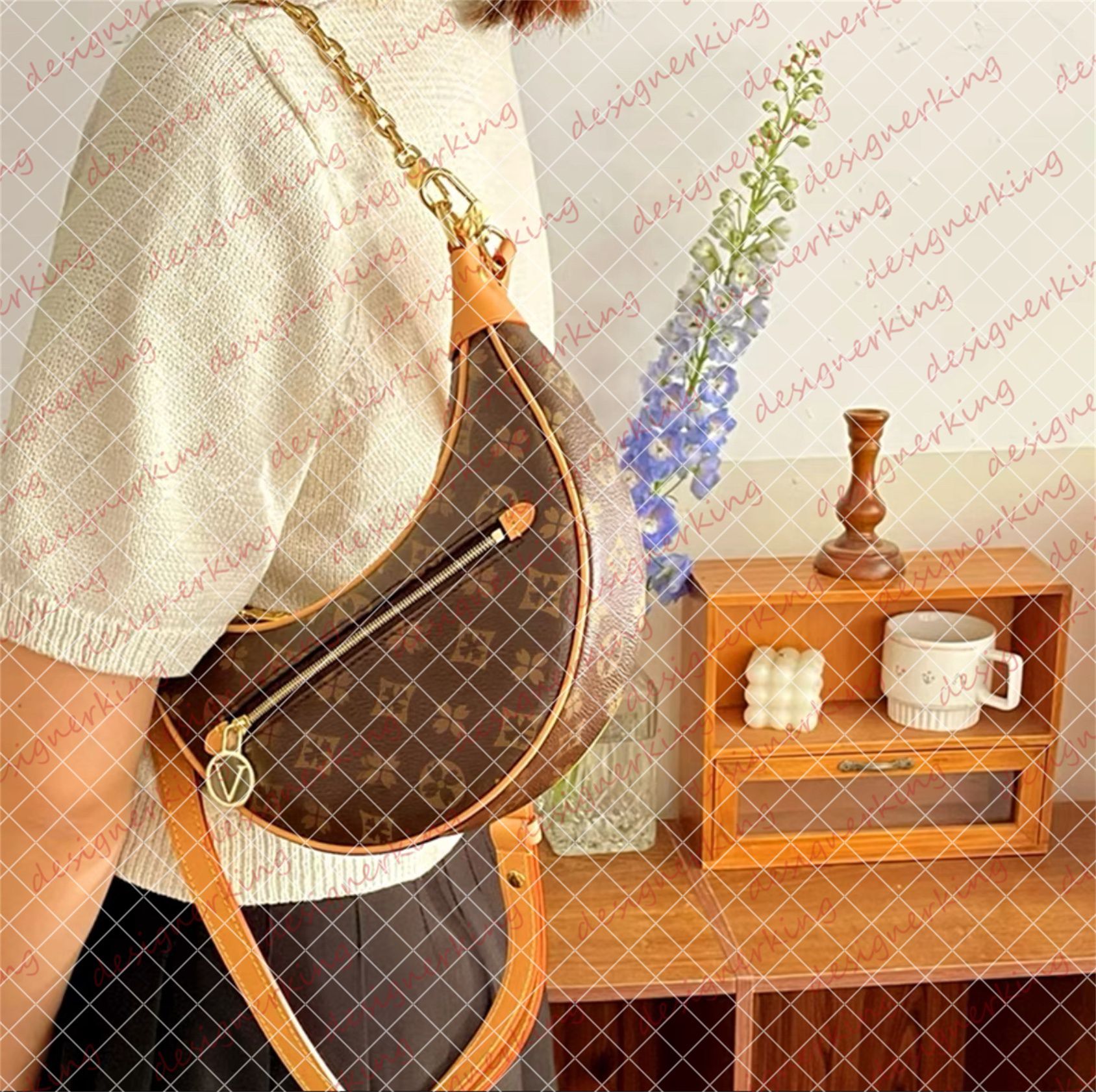 Loop Croissant bag shoulder hobo designer Purse M81098 Cosmetic half-moon baguette underarm Handbag crossbody Metal Chain Collection Women luxury bags Diane 2025