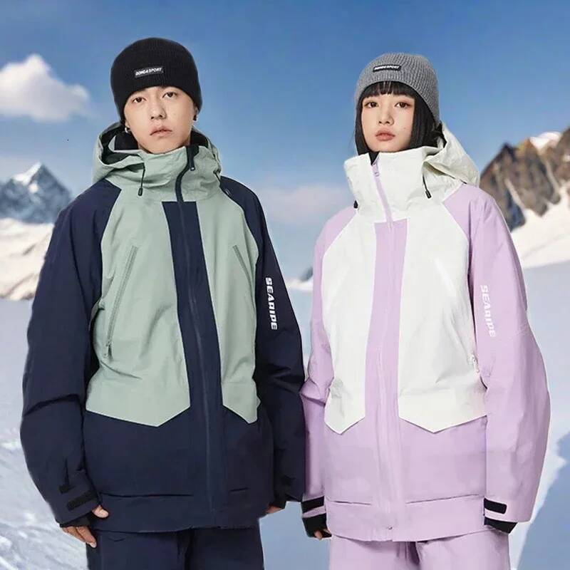 Ddmyoutdoor Outdoor Sport Skiing Jackets New Woman Snowboard Coats Male Waterproof Hooded Zipper Ski Jacket Men Warm Snowmobile Clothes Jogging Suit