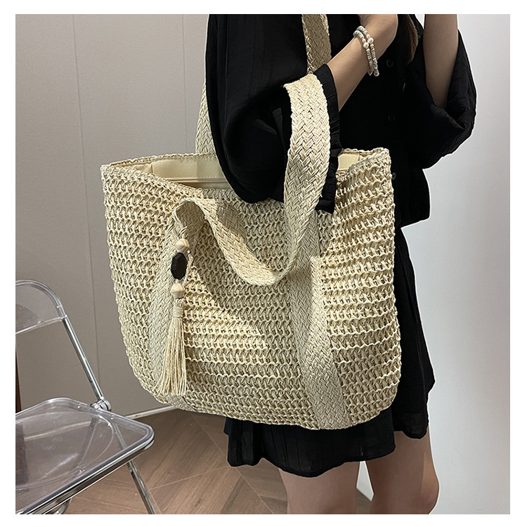New Large Capacity Handbag, Women's Straw Bag, Shoulder Bag, Summer Beach Vacation Multi functional Designer Crossbody Bag