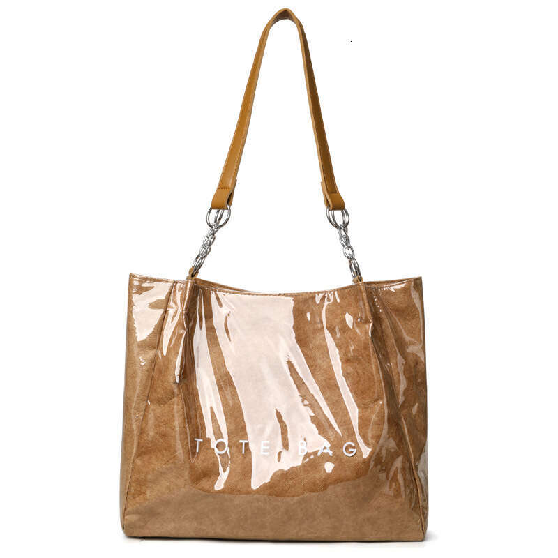 Tote Tyvek Shoulder Letter Transparent Handbag Travel Outdoor Beach Bag