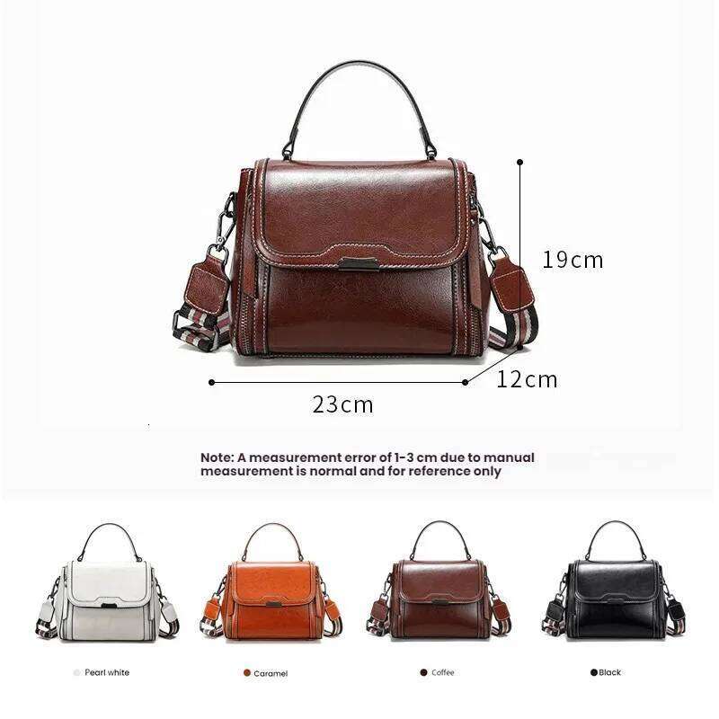 2025 Summer Women Handbag New Designer Oil Wax Cowhide Split Leather Messenger Lady Commuter Crossbody Shoulder Bag Totes 2025/06/06