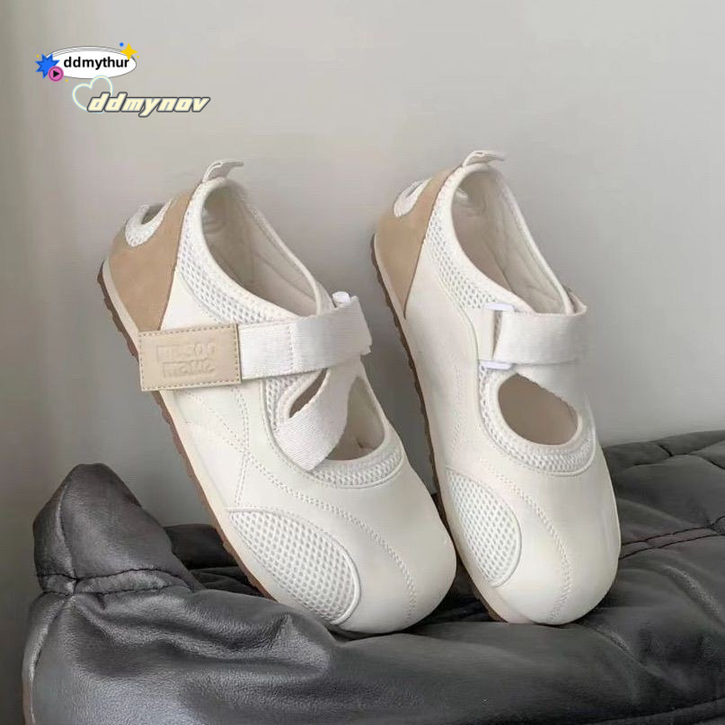2025 Summer New Ugly Cute Shoes Women's Velcro Mary Jane Shoes Women's Flat Bottom Versatile Casual Shoes Puff Single Shoes ddmynov