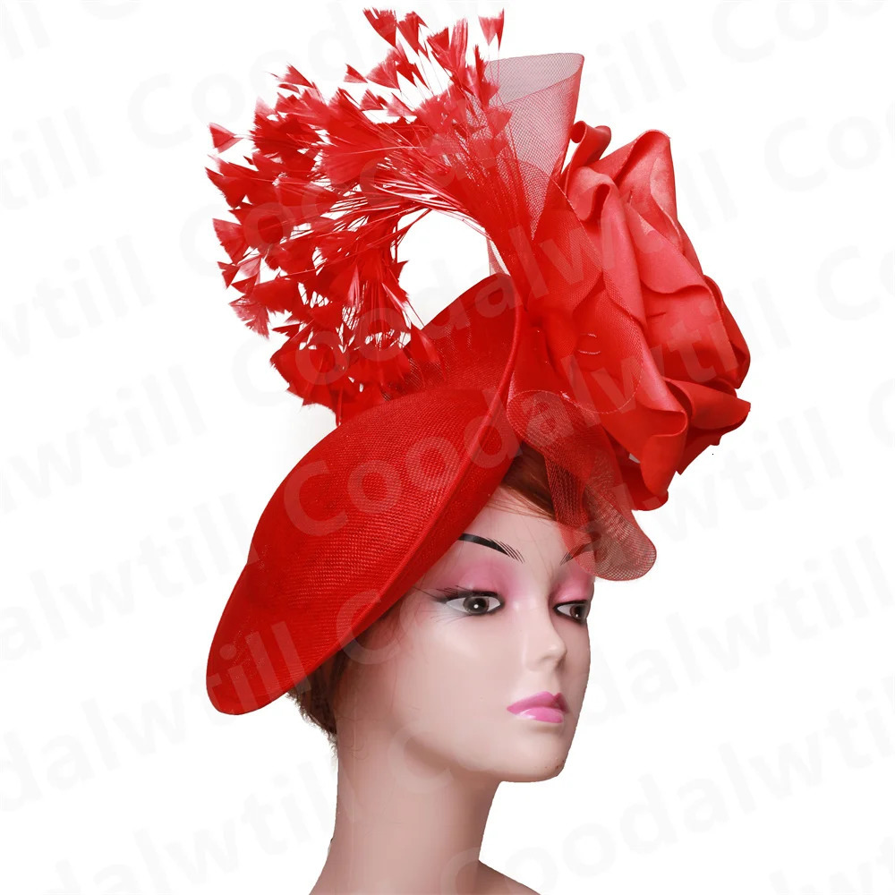 Wedding Fascinator Hat Women Church Derby Headpiece Ladies Cocktail Race Chapeau Cap Headband Woman Millinery Hair Accessory 250605