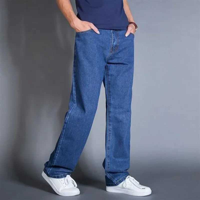 Mens Cowboy Pants Straight Trousers Oversize Wide Leg Mens Jeans Casual Summer Regular Original Harajuku Comfortable Washed Xs Z250605