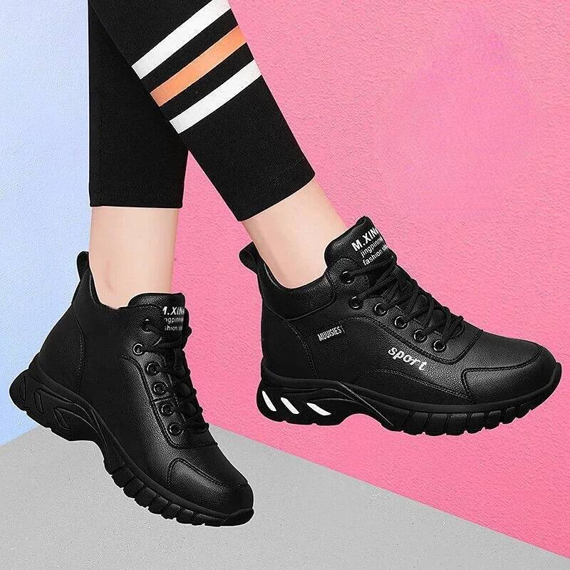 Ddmyoutdoor Women High Quality Leather Athletics Running Female Winter Non Slip Casual Sneakers Ladies Sport Jogging Shoes Outdoor Shoes