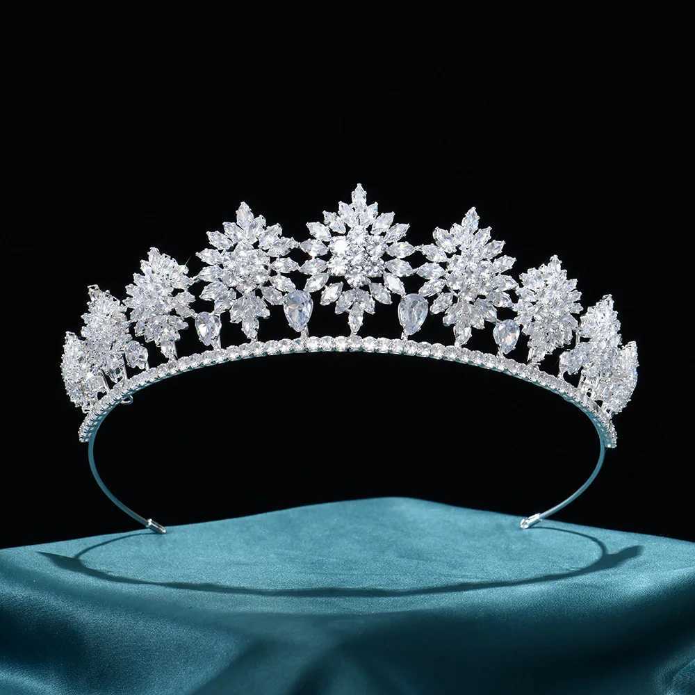 Luxury Tiaras Crowns For Bride Wedding Headdress CZ Zirconia Queen Crowns Bridal Headpieces Women Diadem Party Prom Hair Jewelry Z250605