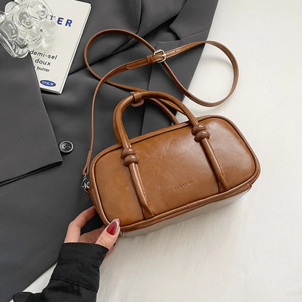 Womens Handbags Vintage Oil Wax Leather Glossy Bag High-Grade Chic Versatile Phone Lipstick Daily Crossbody Bags 250605