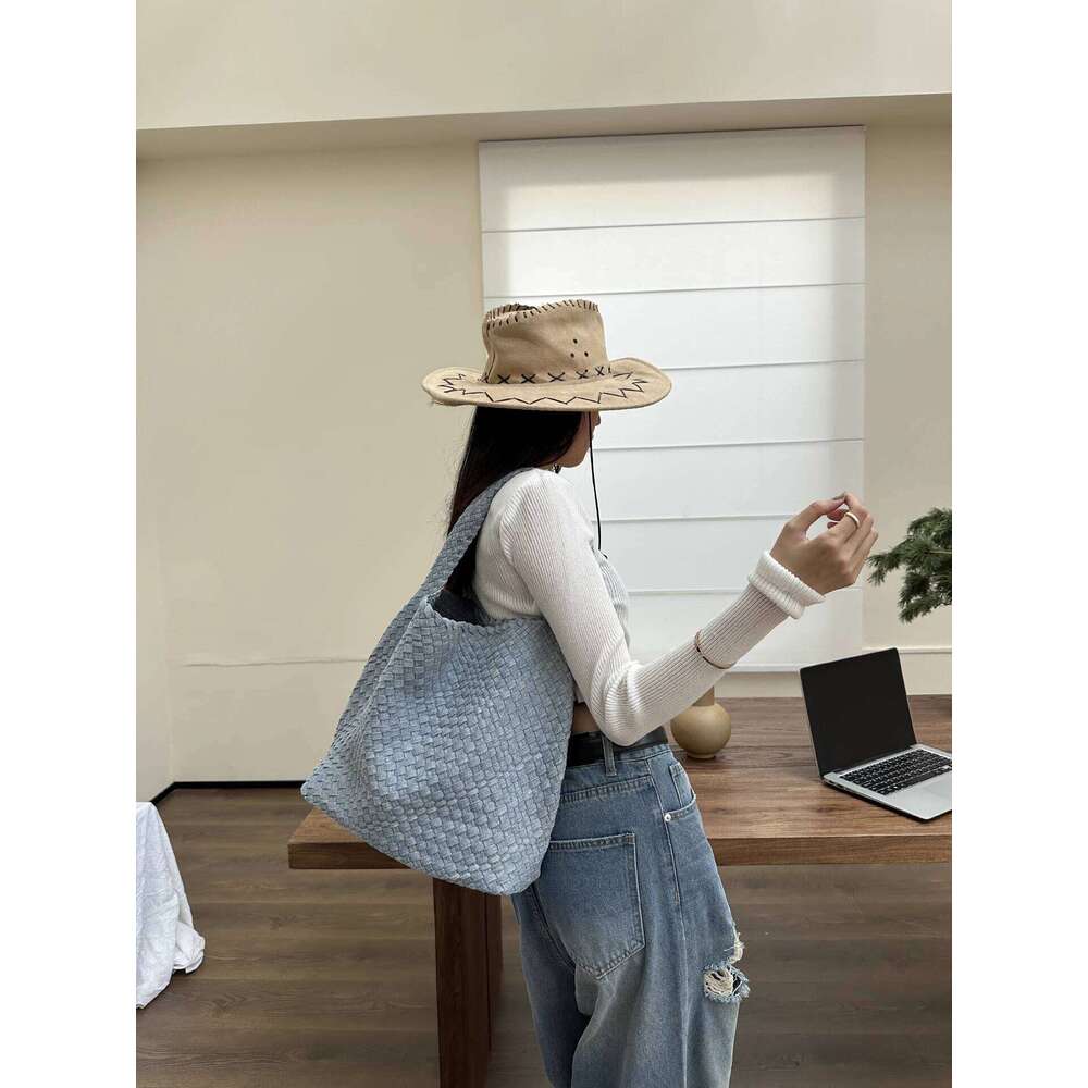 New Denim Tote for Women Large Capacity High end Handwoven Bag Niche Design