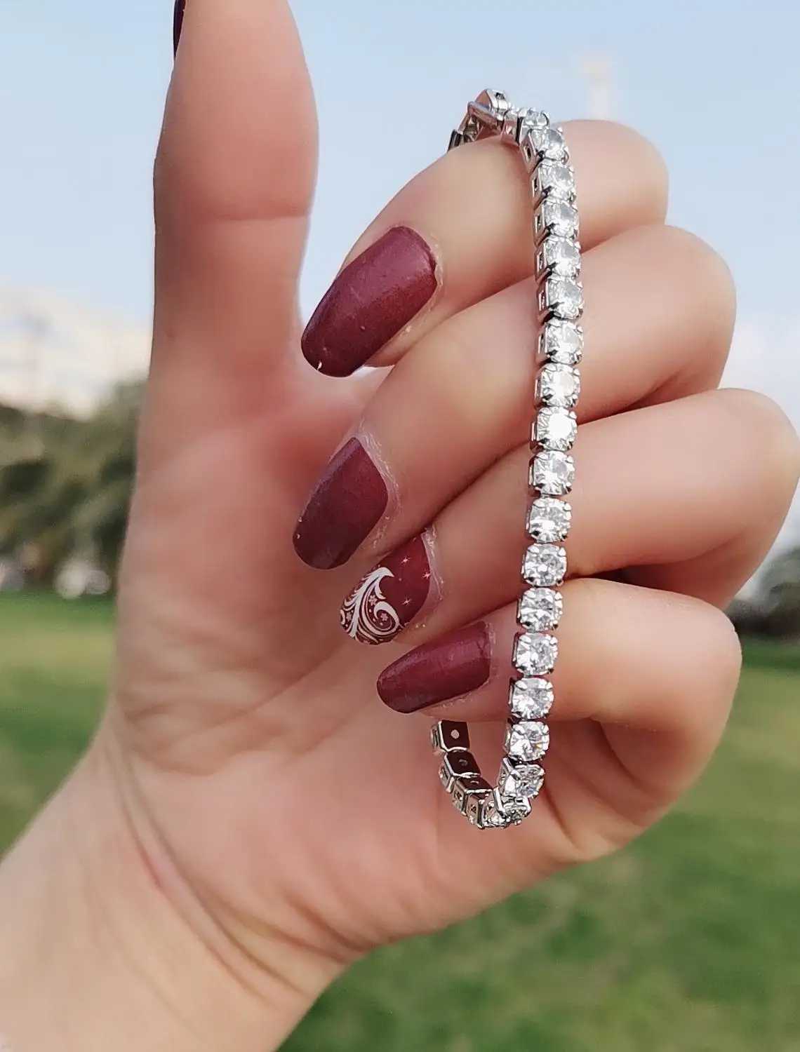 Tennis Bracelet White Gold filled 3-5mm Round Simulated Diamond Bracelets For Women Men Engagement Wedding Gemstone Jewelry W250606