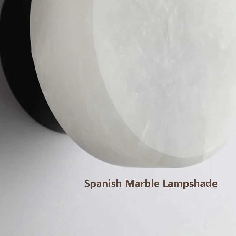 Modern Marble Wall Lamp LED Small Lamp for Bedroom Bedside Living Room Hotel Indoor Decor Simple Hallway Round Sconce Lamp Z250605