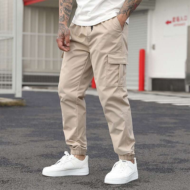 New Cargo Casual Long Pants With Drawstring And Multiple Pockets B5