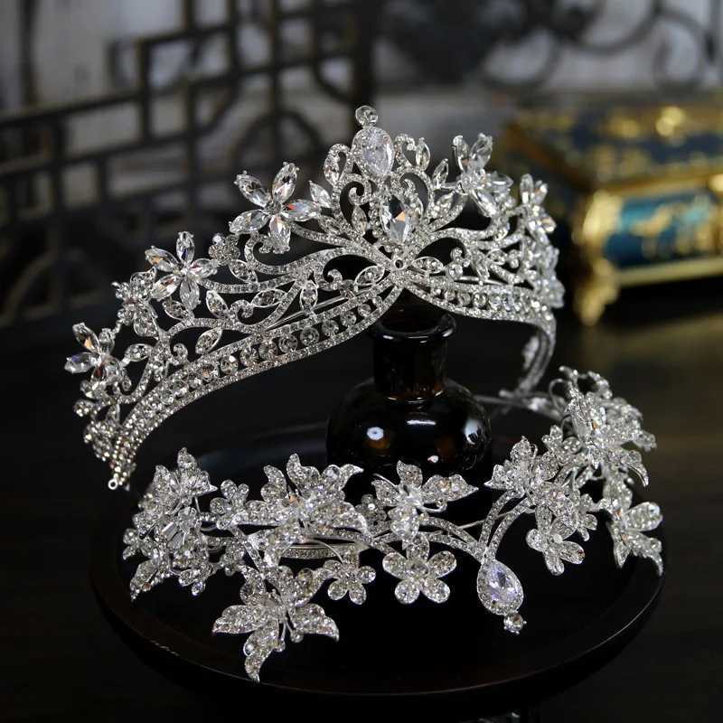 2pcs Bridal Tiara Bow Tie Rhinestone Wedding Crown Hair Accessories Women Luxury Bride Diadem Headdress Headband Party Jewelry Z250605