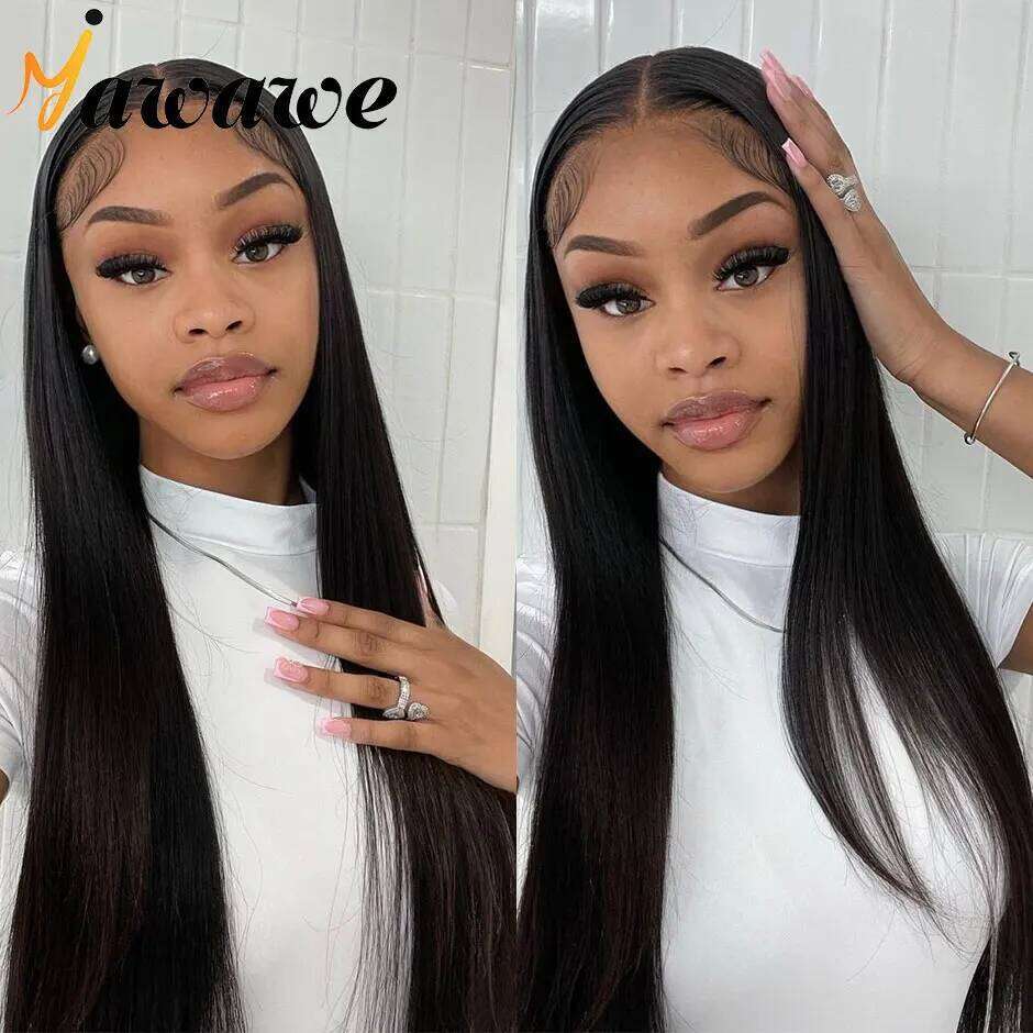 13X6 HD Transparent Frontal Wig Brazilian Straight Lace Front Wigs For Women Human PrePlucked Hairline OQ Hair