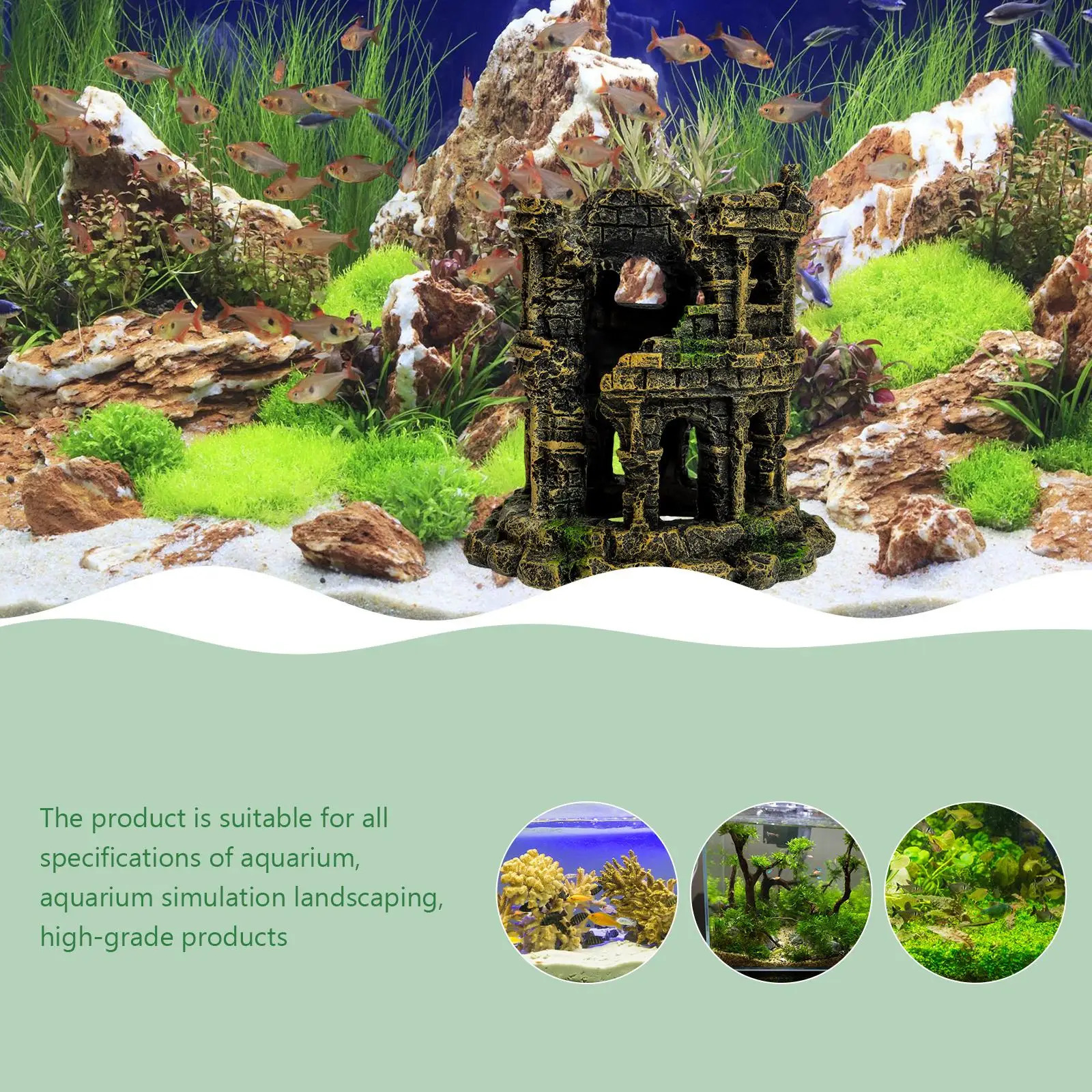 Resin Roman Colosseum Aquarium Decoration Figurine Safe Fish Tank L scape nament Pet Supplies Underwater Craft 250604