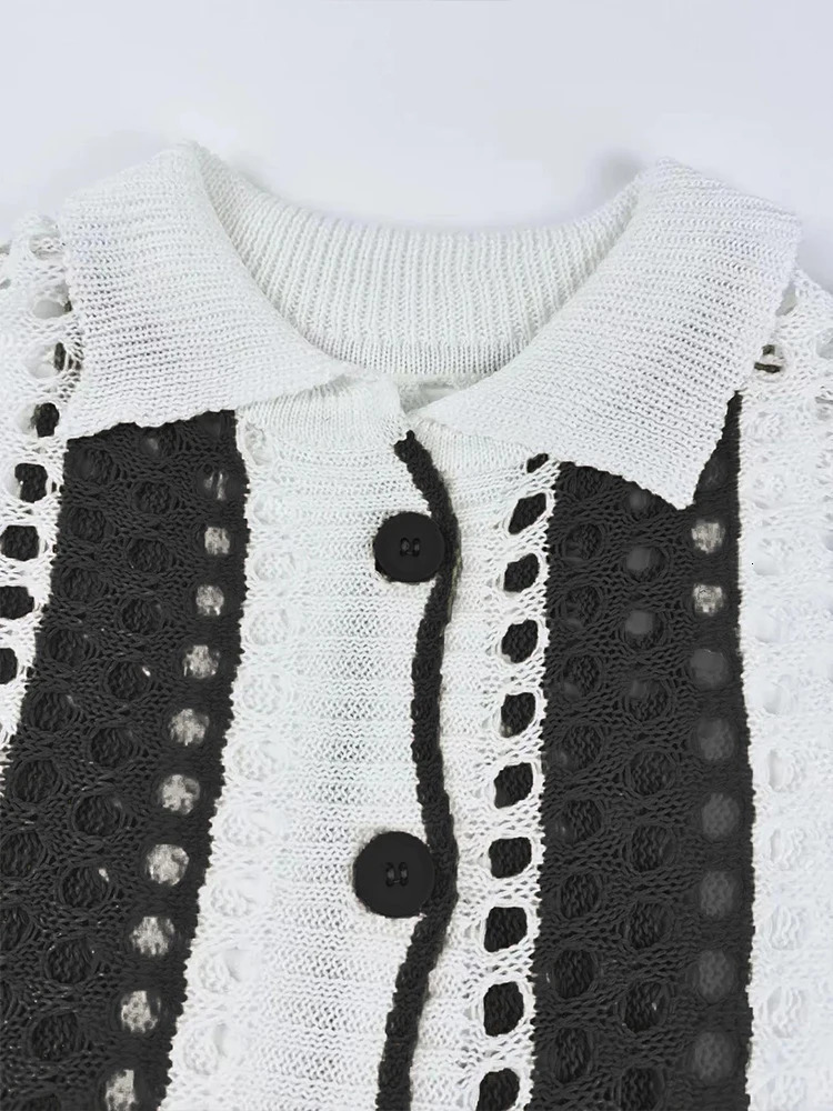 Plus Size 2025 Summer Womens Holiday Set 2 Pieces Crochet Button Cardigan and Trousers Beach Cover Up 250603