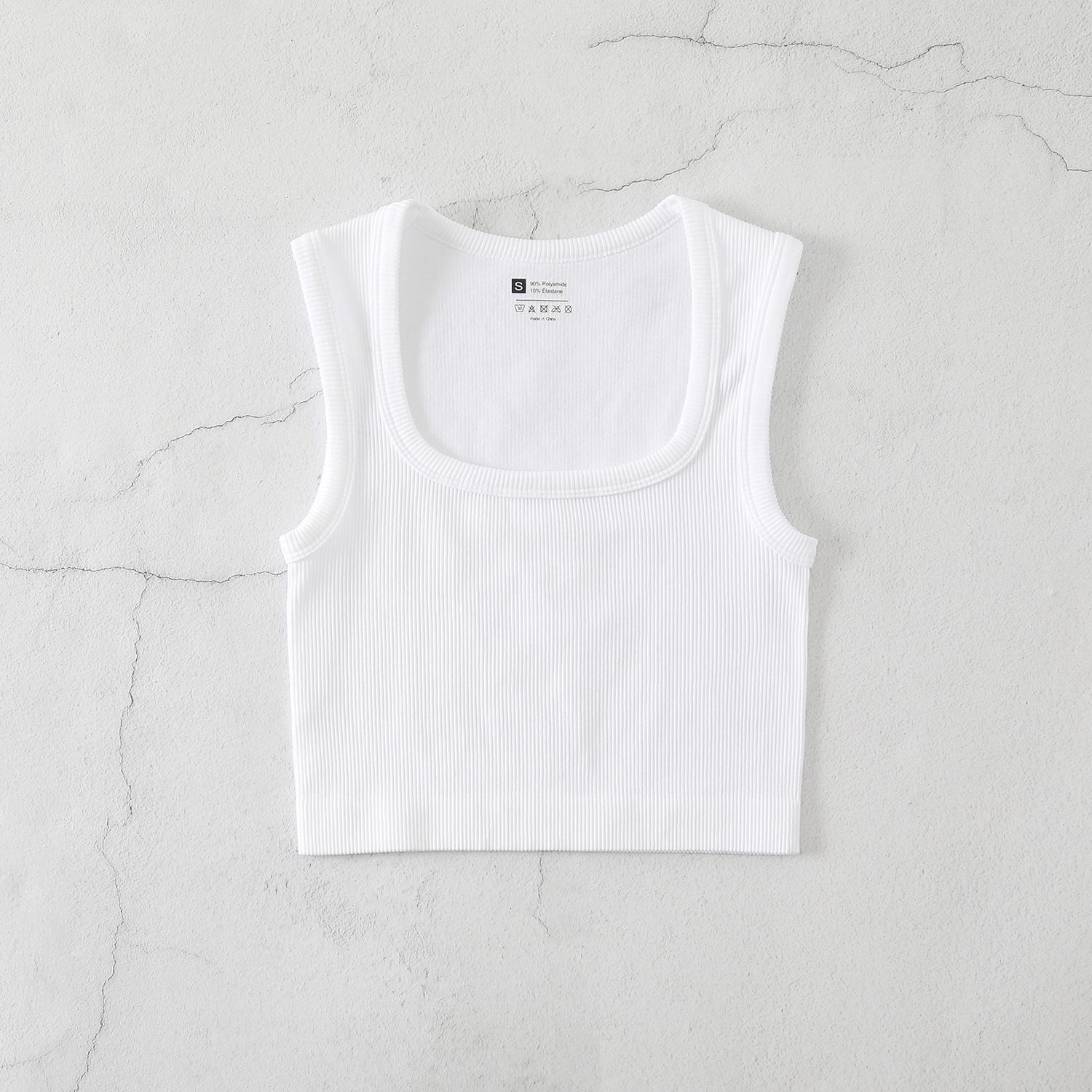 Spring and summer new large square neck threaded yoga sports undershirt plus size outside running quick