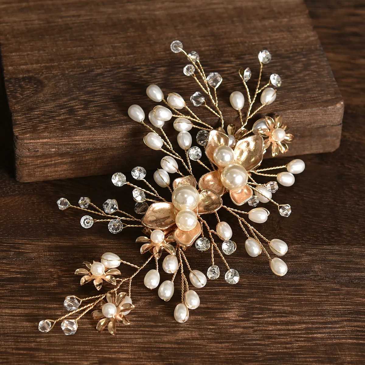 Wedding Hairpins for Bride Hair Accessories Duckbill Pearl Hairclips Gold Color Metal Flower Headpieces Jewelry for Women Girls Z250605