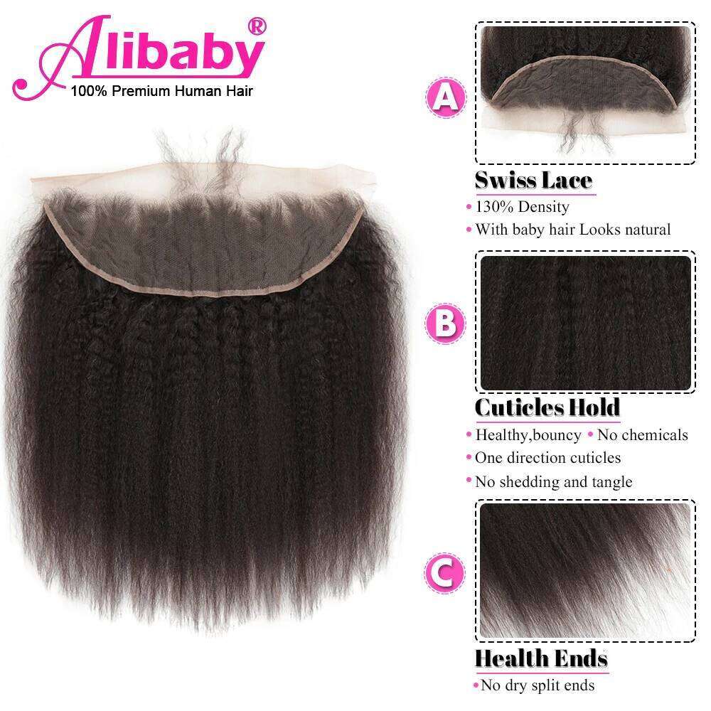 Peruvian Kinky Straight 4x4 100% Remy Human Hair Extension 1 2 With Closure Weave Bundles M