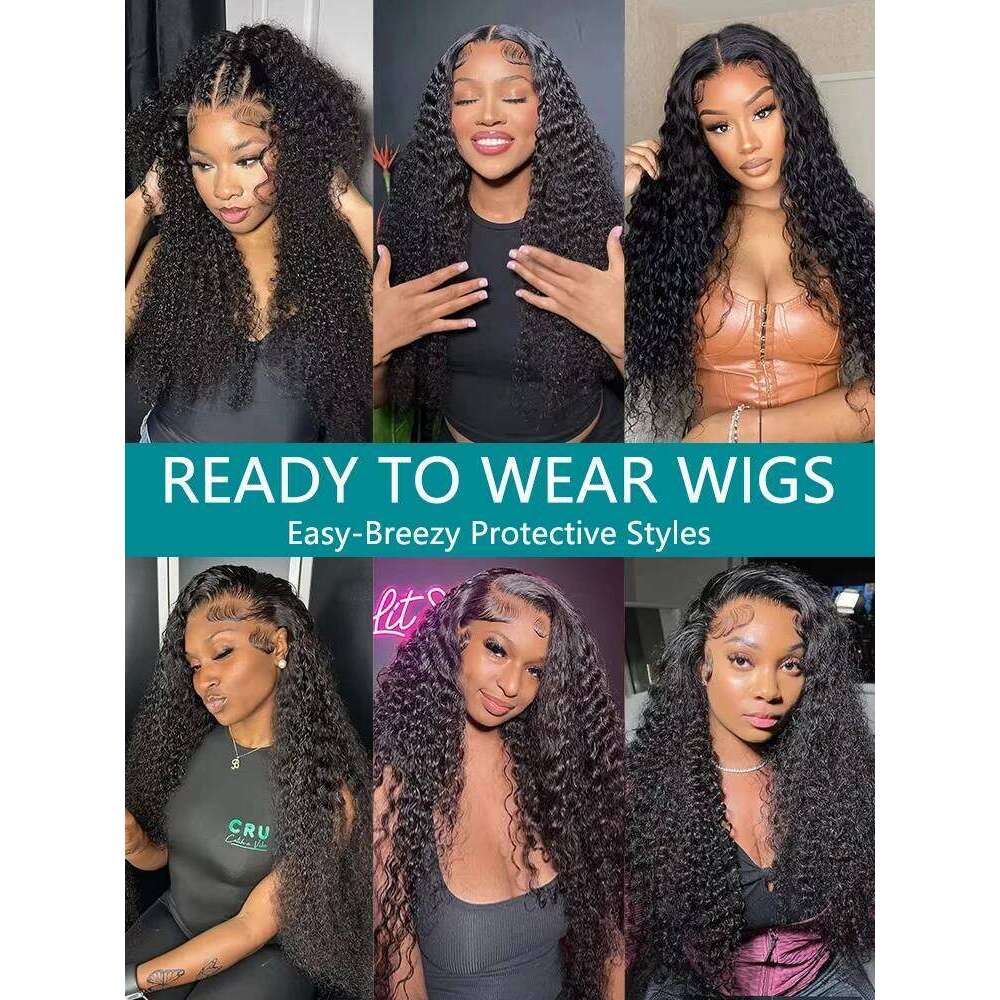 Lakeisha 30 42 Inch Curly Wigs Human Hair 6x6 Glueless 13x6 HD Lace Frontal Deep Wave Black Wig Preplucked Raw Indian For Women
