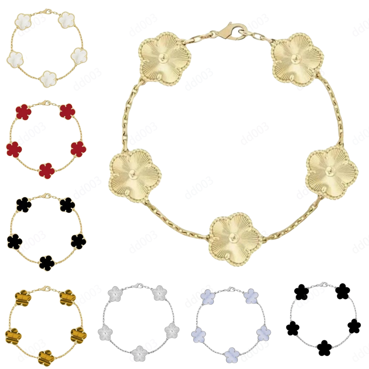 Four leaf clover bracelet charm bracelet designer bracelets fine jewelry mother of pearl bijoux de luxe lady moissanite bracelet designer for women black red dd01