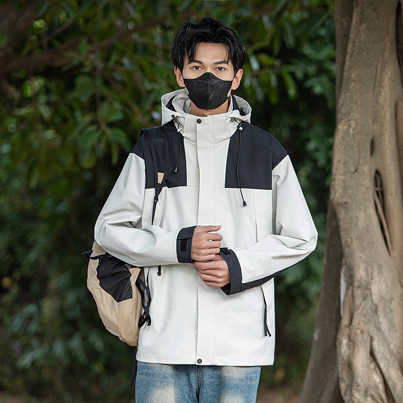Ddmyoutdoor Spring New Couple S Color Blocked Jacket With Detachable Cap Waterproof And Windproof Suit Single Jacket Hiking Suit Jackets