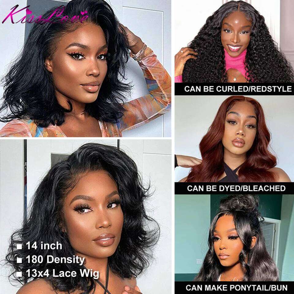 Body Wave Wigs Transparent HD 5x5 Closure Short 13x4 Lace Front Human Hair Bob Wig For Black Women